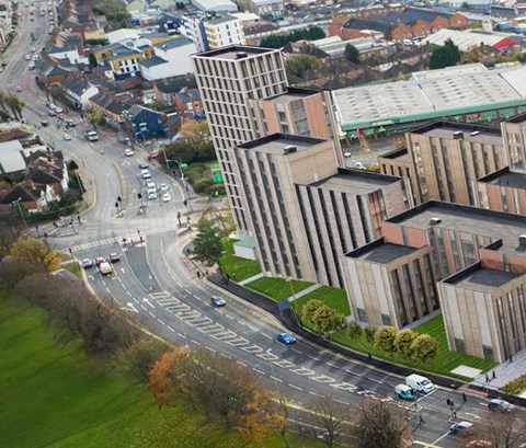 Aerial view of new development Freemens campus.